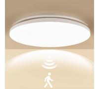 LEZOE Plafoniera LED con rilevatore di movimento 20W, 2700LM 135lm/W, Radar IP54 Lampada da soffitto con sensore di movimento, 4000K per bagno, magazzini, garage, cantina, corridoio, balcone Ø30cm