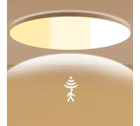 LEZOE Plafoniera LED con sensore di movimento, 25W 3380lm 135(Lm/W) Lampada da soffitto dimmerabile regolabile 3000K/4000K/6500K Ideale per bagno, garage, scale, cantina, corridoio, balcone Ø35cm