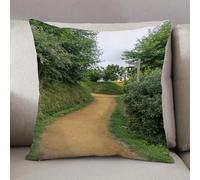 LEZUAHSH Federe per Cuscini,Cuscini Divano Fodera per Cuscino Camera da Letto Decorazione per Interni 50x50cm Cuscino,Sentiero elfico nella foresta di Hobbit Land a Shire, set cinematografico d