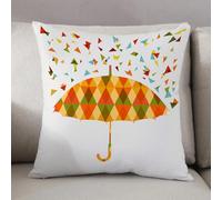 LEZUAHSH Federe per Cuscini,Cuscini Divano Fodera per Cuscino Camera da Letto Decorazione per Interni 50x50cm Cuscino,Stampa artistica di ombrello con triangoli colorati e geometrici come gocce