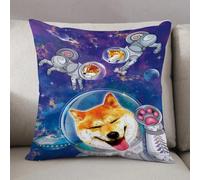 LEZUAHSH Federe per Cuscini,Cuscini Divano Fodera per Cuscino Camera da Letto Decorazione per Interni 50x50cm Cuscino,Illustrazione vettoriale dell'icona del cartone animato di un tico cane cor