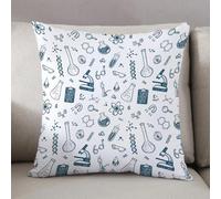 LEZUAHSH Federe per Cuscini,Cuscini Divano Fodera per Cuscino Camera da Letto Decorazione per Interni 50x50cm Cuscino,Modello senza cuciture di chimica disegnata a mano. Sfondo scientifico.