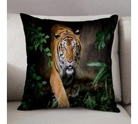 LEZUAHSH Federe per Cuscini,Cuscini Divano Fodera per Cuscino Camera da Letto Decorazione per Interni 50x50cm Cuscino,Ritratti ravvicinati della tigre del Bengala.