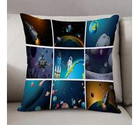 LEZUAHSH Federe per Cuscini,Cuscini Divano Fodera per Cuscino Camera da Letto Decorazione per Interni 50x50cm Cuscino,Insieme di illustrazioni di scene spaziali dell'universo