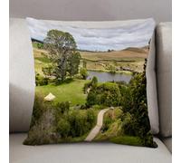 LEZUAHSH Federe per Cuscini,Cuscini Divano Fodera per Cuscino Camera da Letto Decorazione per Interni 50x50cm Cuscino,Hobbit Overhill Matamata Nuova Zelanda Hobbiton Movie Set Hobbit Land Villa