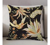 LEZUAHSH Federe per Cuscini,Cuscini Divano Fodera per Cuscino Camera da Letto Decorazione per Interni 50x50cm Cuscino,Fiori fantasy in stile tradizionale ricamo giacobino. Sfondo con motivo sen