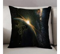 LEZUAHSH Federe per Cuscini,Cuscini Divano Fodera per Cuscino Camera da Letto Decorazione per Interni 50x50cm Cuscino,Insieme di galassie, alba sul pianeta Terra dallo spazio con stelle e