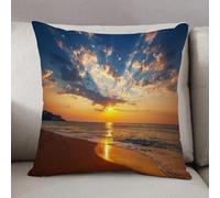 LEZUAHSH Federe per Cuscini,Cuscini Divano Fodera per Cuscino Camera da Letto Decorazione per Interni 50x50cm Cuscino,Nuvole sul mare Destinazione viaggio luna di miele Alba Alba