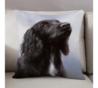 LEZUAHSH Federe per Cuscini,Cuscini Divano Fodera per Cuscino Camera da Letto Decorazione per Interni 50x50cm Cuscino,Cocker Spaniel Cane Ritratto Dipinto Animale Artista Canino Mammifero Anima