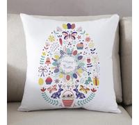 LEZUAHSH Federe per Cuscini,Cuscini Divano Fodera per Cuscino Camera da Letto Decorazione per Interni 50x50cm Cuscino,Modello di biglietto di auguri di Buona Pasqua con simboli tradizionali e i