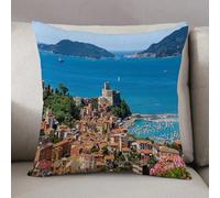 LEZUAHSH Federe per Cuscini,Cuscini Divano Fodera per Cuscino Camera da Letto Decorazione per Interni 50x50cm Cuscino,Golfo della Sia Liguria Italia