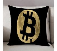 LEZUAHSH Federe per Cuscini,Cuscini Divano Fodera per Cuscino Camera da Letto Decorazione per Interni 50x50cm Cuscino,La luna, un simbolo di bitcoin e una figura umana. Formato vettoriale.