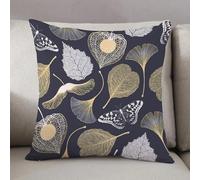 LEZUAHSH Federe per Cuscini,Cuscini Divano Fodera per Cuscino Camera da Letto Decorazione per Interni 50x50cm Cuscino,Esemplare di farfalla con foglie di ginkgo biloba floreale