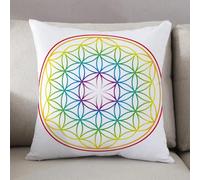 LEZUAHSH Federe per Cuscini,Cuscini Divano Fodera per Cuscino Camera da Letto Decorazione per Interni 50x50cm Cuscino,Fiore della vita raffigurato come un simbolo di armonia delicatamente lumin