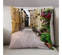 LEZUAHSH Federe per Cuscini,Cuscini Divano Fodera per Cuscino Camera da Letto Decorazione per Interni 50x50cm Cuscino,strada a Pienza Toscana Italia