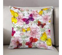 LEZUAHSH Federe per Cuscini,Cuscini Divano Fodera per Cuscino Camera da Letto Decorazione per Interni 50x50cm Cuscino,Set di farfalle, fiori e testo Camelia Lettere di San Valentino Amore Calli