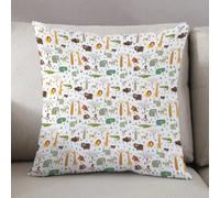 LEZUAHSH Federe per Cuscini,Cuscini Divano Fodera per Cuscino Camera da Letto Decorazione per Interni 50x50cm Cuscino,Cartone animato animale, grunge savana africana fauna tema infanzia safari