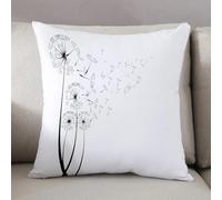 LEZUAHSH Federe per Cuscini,Cuscini Divano Fodera per Cuscino Camera da Letto Decorazione per Interni 50x50cm Cuscino,Dente di leone, semi di tarassaco monocromatici che soffiano nel vento, tem