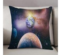 LEZUAHSH Federe per Cuscini,Cuscini Divano Fodera per Cuscino Camera da Letto Decorazione per Interni 50x50cm Cuscino,Vista panoramica della Terra, del sole, delle stelle e della galassia. Alba