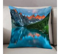 LEZUAHSH Federe per Cuscini,Cuscini Divano Fodera per Cuscino Camera da Letto Decorazione per Interni 50x50cm Cuscino,Lago alberi montagne sembrano così belle