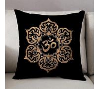 LEZUAHSH Federe per Cuscini,Cuscini Divano Fodera per Cuscino Camera da Letto Decorazione per Interni 50x50cm Cuscino,Motivo circolare a forma di mandala con fiore per la decorazione del tatuag