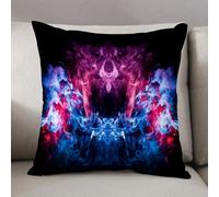 LEZUAHSH Federe per Cuscini,Cuscini Divano Fodera per Cuscino Camera da Letto Decorazione per Interni 50x50cm Cuscino,Nuvola di fumo rosa e blu su sfondo nero isolato a forma di teschio mostro