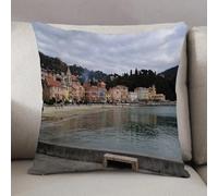LEZUAHSH Federe per Cuscini,Cuscini Divano Fodera per Cuscino Camera da Letto Decorazione per Interni 50x50cm Cuscino,Liguria Italia Paesaggio della città di San Terenzo