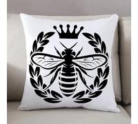 LEZUAHSH Federe per Cuscini,Cuscini Divano Fodera per Cuscino Camera da Letto Decorazione per Interni 50x50cm Cuscino,Ape regina, corona monogramma tto e corona ape astratta sikh