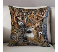 LEZUAHSH Federe per Cuscini,Cuscini Divano Fodera per Cuscino Camera da Letto Decorazione per Interni 50x50cm Cuscino,Alce nei boschi invernali