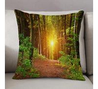 LEZUAHSH Federe per Cuscini,Cuscini Divano Fodera per Cuscino Camera da Letto Decorazione per Interni 50x50cm Cuscino,Fattoria, riflesso di luce magica nel profondo della foresta betulleautunno