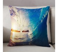 LEZUAHSH Federe per Cuscini,Cuscini Divano Fodera per Cuscino Camera da Letto Decorazione per Interni 50x50cm Cuscino,Oceano, Alba a Las Olas Prospettiva dello Scenario della Persona che Fa Sur
