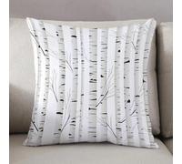 LEZUAHSH Federe per Cuscini,Cuscini Divano Fodera per Cuscino Camera da Letto Decorazione per Interni 50x50cm Cuscino,Betulla, forestastagionale foresta rami spogli boschetto botanica illustraz