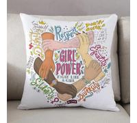 LEZUAHSH Federe per Cuscini,Cuscini Divano Fodera per Cuscino Camera da Letto Decorazione per Interni 50x50cm Cuscino,Concetto di femminismo. Illustrazione disegnata a mano Girl Power. Illustra