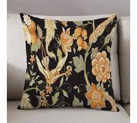 LEZUAHSH Federe per Cuscini,Cuscini Divano Fodera per Cuscino Camera da Letto Decorazione per Interni 50x50cm Cuscino,Fiori fantasy in stile tradizionale ricamo giacobino. Sfondo con motivo sen
