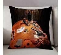 LEZUAHSH Federe per Cuscini,Cuscini Divano Fodera per Cuscino Camera da Letto Decorazione per Interni 50x50cm Cuscino,Assi e otto della mano del morto con la pistola a sei colpi di Wild Bill in
