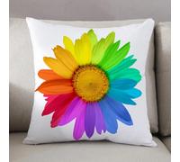 LEZUAHSH Federe per Cuscini,Cuscini Divano Fodera per Cuscino Camera da Letto Decorazione per Interni 50x50cm Cuscino,Fiore, girasole o margherita color arcobaleno Immagine ispirata alla primav
