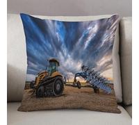 LEZUAHSH Federe per Cuscini,Cuscini Divano Fodera per Cuscino Camera da Letto Decorazione per Interni 50x50cm Cuscino,Agricoltore Agricoltore Trattore Aratro Aratura Campo Agricolo Fattoria Ind