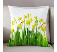 LEZUAHSH Federe per Cuscini,Cuscini Divano Fodera per Cuscino Camera da Letto Decorazione per Interni 50x50cm Cuscino,Decorazione narciso, mazzo di narcisi e narcisi, fiori di aprile, semi di c