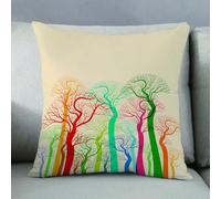 LEZUAHSH Federe per Cuscini,Cuscini Divano Fodera per Cuscino Camera da Letto Decorazione per Interni 50x50cm Cuscino,albero astratto colorato senza foglie completa i rami artistici creati