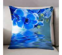 LEZUAHSH Federe per Cuscini,Cuscini Divano Fodera per Cuscino Camera da Letto Decorazione per Interni 50x50cm Cuscino,Decorazioni floreali, orchidee, fiori naturali asiatici, riflessi sull'acqu