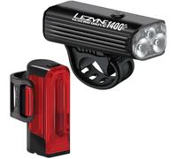 Lezyne Macro Drive 1400+ / Strip Drive Pro 400+ Light Set Argento 1400 / 400 Lumens Black