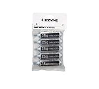 LEZYNE Pumpen 25g Threaded Co2 Cartridge (5pcs), Cartuccia di Ricambio Unisex Adulto, Argento (Silber), Misura Standard
