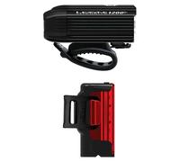 Set di luci per bicicletta Lezyne Lite Drive 1200+ / Strip Drive Pro 400+ Coppia nero satinato/nero (1200 Lm / 400 Lm)
