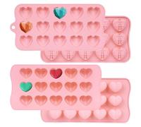 LFBEST 2 stampi in silicone a forma di cuore, 15 cavità a forma di cuore, stampi in silicone per cioccolatini, cubetti di ghiaccio, cera, stampi in silicone antiaderente, per torte fai da te,