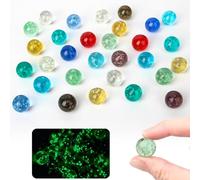LFBEST 40 pezzi, biglie luminose per bambini, 16 mm, biglie luminose al buio, bagliore colorato al buio, biglie di vetro per giochi di marmi per bambini, decorazione per la casa per ragazzi e ragazze