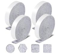 LFBEST Feltrini Per Mobili,4 Rotoli di Feltro Autoadesivo 100 x 2 cm, Spessore 4 mm, per Gambe Della Sedia, Altalena, Protezione del Pavimento (Grigio)