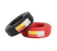 LFCXYOCD Cavo di prolunga for pannello solare da 100/50 metri 10mm2/8AWG Nero Rosso Filo in rame stagnato con doppia guaina for impianto solare fotovoltaico(50M Red and black)