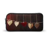 LFDSEPYM Astuccio grande per matite organizer portatile con cerniera a forma di cuore su corda estetica portapenne per forniture per ufficio borsa per trucchi per adulti