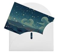 LFDSEPYM Biglietto di auguri vuoto con busta, carta perlata, biglietti magici che pensano a te, biglietto regalo per compleanno, congratulazioni, matrimonio, tutte le occasioni