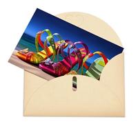 LFDSEPYM Biglietto di auguri vuoto con busta, carta perlata, biglietto colorato con sandali e scarpe che pensano a te, biglietto regalo per compleanno, congratulazioni, matrimonio, tutte le occasioni